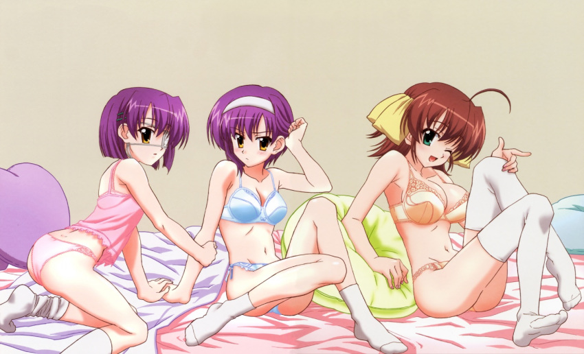 3girls bra breasts cleavage ef_~a_fairytale_of_the_two~ ef_~a_tale_of_memories~ fixed large_breasts lingerie miyamura_miyako multiple_girls ohkaji_hiroyuki ookaji_hiroyuki oppai panties shindou_chihiro shindou_kei