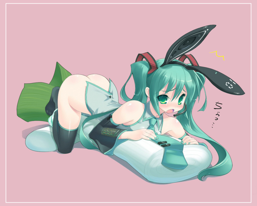 animal_ear bottomless hatsune_miku kemonomimi negi usamimi vocaloid