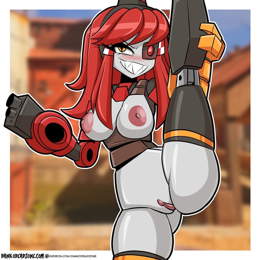 1girls 2d dankodeadzone exposed_breasts exposed_pussy female_only mimi_sentry pussy red_hair robot robot_girl sentry sentry_(team_fortress_2) sentry_turret tagme team_fortress_2 tf2 valve valve_(company)