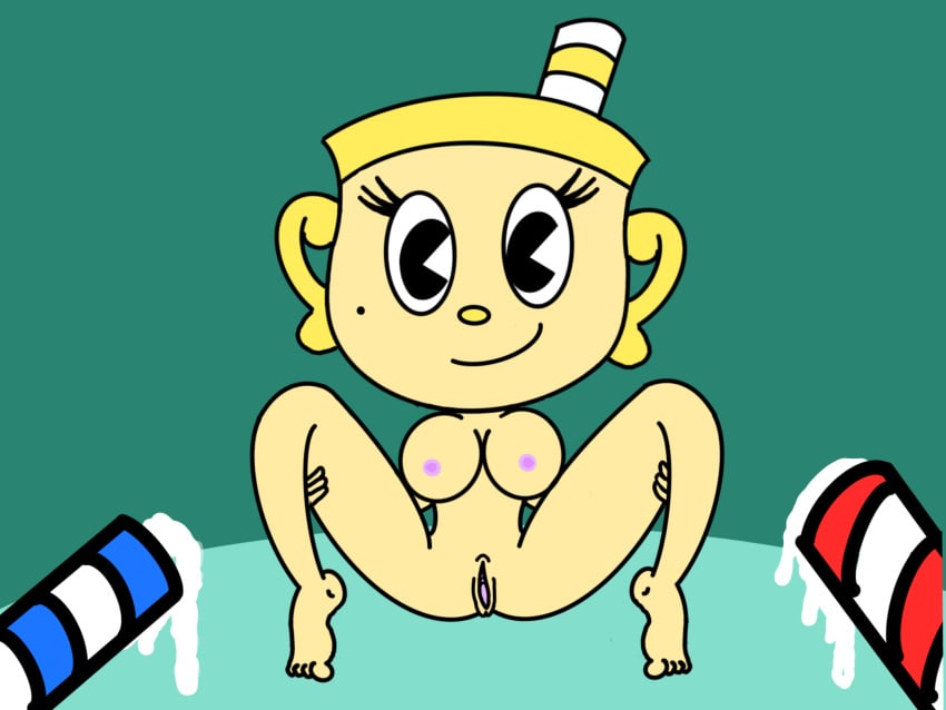 breasts cum cuphead cuphead:_the_delicious_last_course cuphead_(game) cute feet ms._chalice mugman naked_female pussy spread_legs