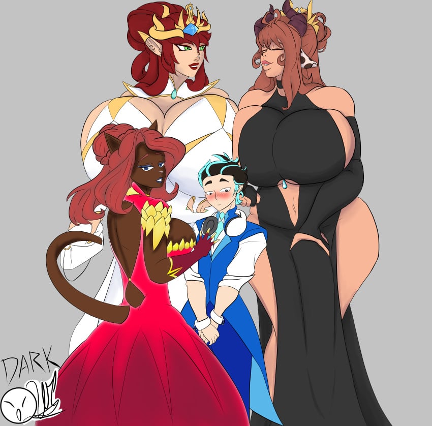 1boy 1futa 2girls anthro blush bovine breasts clothed clothing cowgirl dark-skinned_female dark_owler dress female fully_clothed furry futanari horns huge_breasts huge_cock humanoid hyper_breasts larger_female larger_futanari light-skinned_female light-skinned_futanari light-skinned_male male minotaur minotaur_female minotaur_futanari nohara nohara_(owlwhiter) penis pressing_breasts_together red_hair size_difference smaller_male standing succu_vaca thick_thighs wide_hips yuna_maurodie