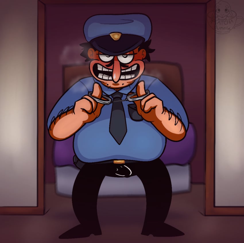 gay handcuffs matchabunns peppino_spaghetti pizza_tower police_uniform roleplay toony