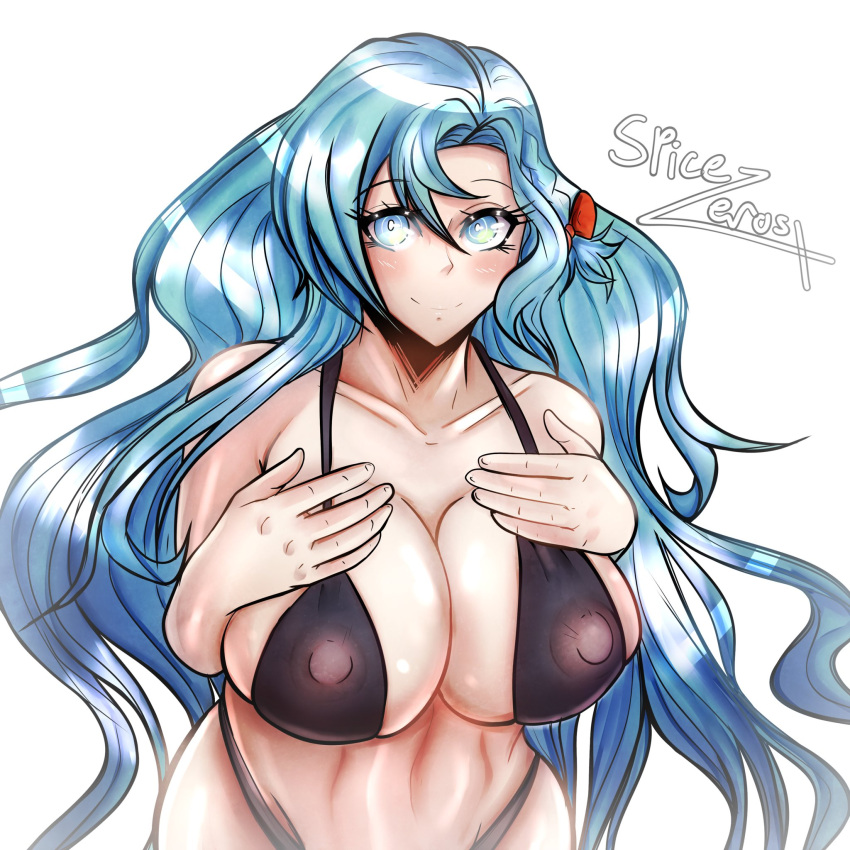 1girls alternate_costume bikini black_bikini black_swimsuit breasts chloe_(fire_emblem) covered_nipples female female_only fire_emblem fire_emblem_engage large_breasts nintendo spicezeros swimsuit