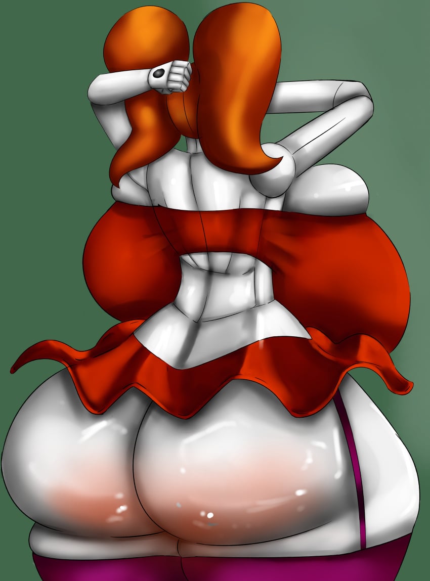 baby_(fnafsl) back_view circus_baby circus_baby_(fnaf) fableeg female five_nights_at_freddy's huge_ass huge_breasts red_hair solo solo_female tagme twintails