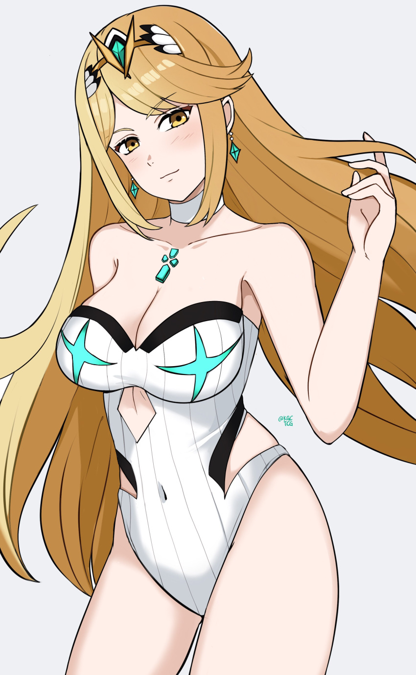 breasts core_crystal female female_only kgctcg mythra nintendo solo swimsuit tagme xenoblade_(series) xenoblade_chronicles_2