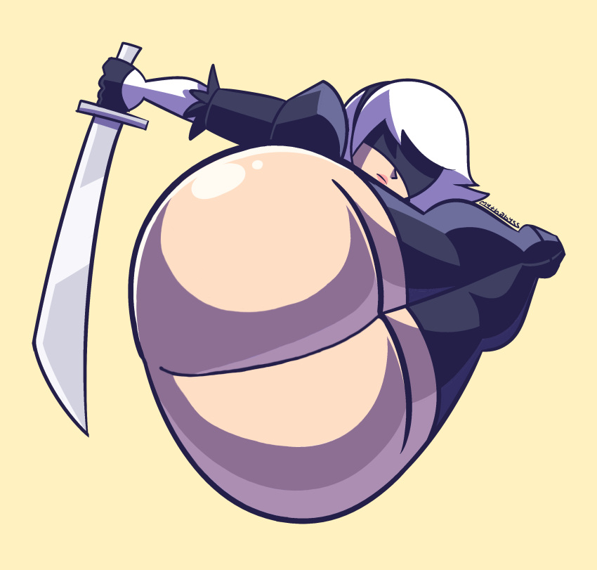 big_butt blindfold edit fat_ass mythabyss nier:_automata nude_edit yorha_2b