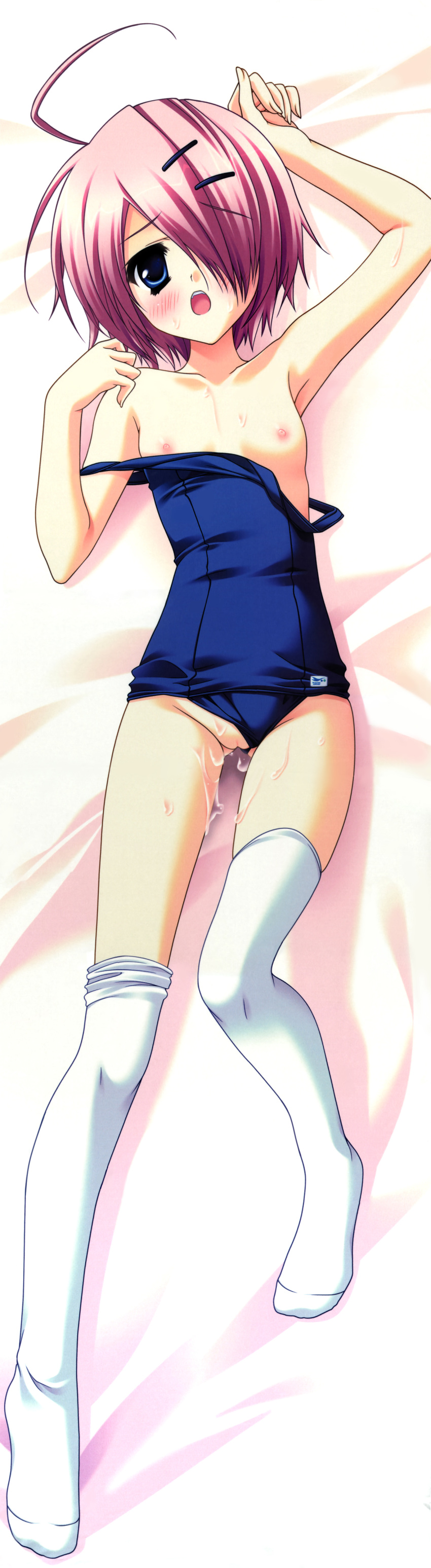 akane_iro_ni_somaru_saka dakimakura mizugi nipples oppai ryohka shiraishi_nagomi sukumizu thighhighs vagina wet