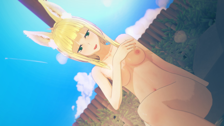 1girls 3d big_ass big_breasts breasts completely_nude_female dungeon_ni_deai_wo_motomeru_no_wa_machigatteiru_darou_ka female haruhime hot_spring koikatsu onsen tagme