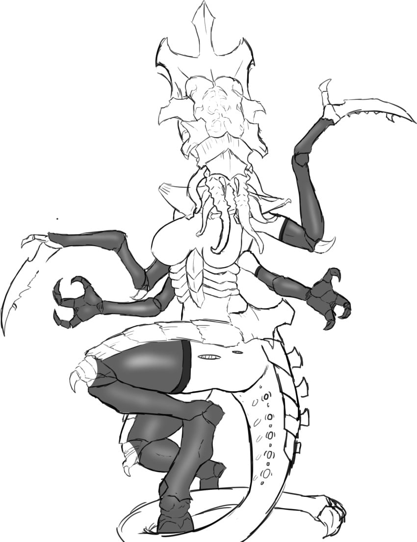 female_tyranid james_the_specter(artist) lictor monster monster_girl neurolictor nightmare_waifu tentacle thighhighs tyranid warhammer_(franchise) warhammer_40k