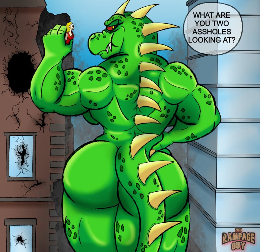 2023 anthro big_areola big_ass big_breasts big_butt big_muscles female female_focus female_only giant giant_male green_body green_scales green_skin huge_ass huge_breasts huge_butt huge_monster huge_muscles huge_thighs lizzie_(rampage) monster muscles muscular muscular_anthro muscular_arms muscular_ass muscular_back muscular_female muscular_legs muscular_male muscular_thighs rampage_(game) rampageguy tagme