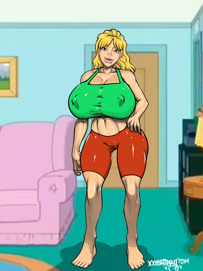 1girls 2023 artist_name barefoot big_breasts big_lips blonde_hair clothed crop_top feet female female_only giant_breasts huge_breasts king_of_the_hill luanne_platter massive_breasts nipple_bulge pokies short_shorts solo thick_lips thick_thighs wide_hips xxxbattery