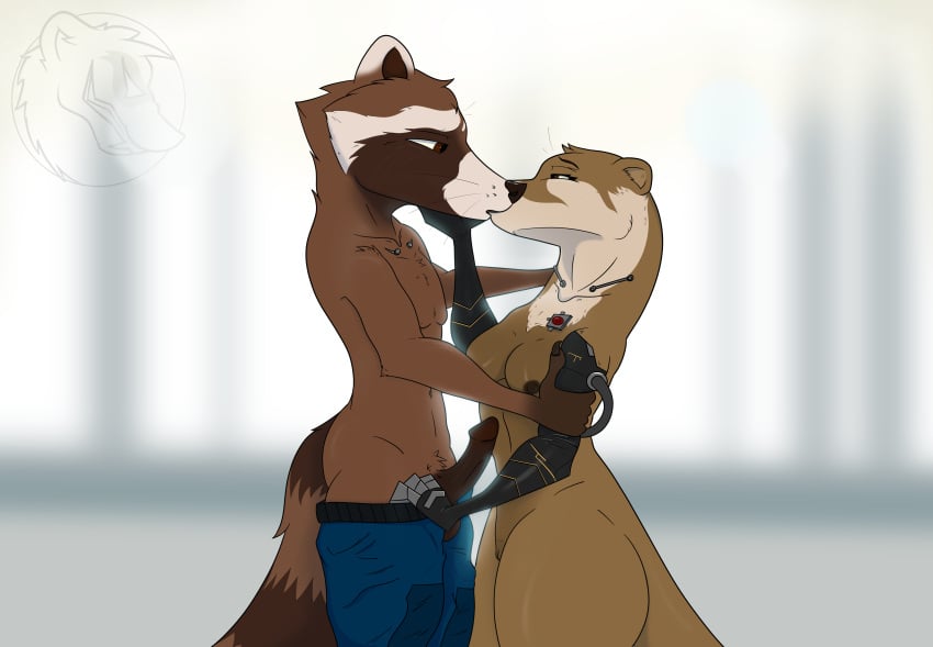 2023 absurd_res alternate_universe amputee anthro aroused blue_bottomwear blue_clothing blue_pants bottomwear breasts brown_eyes chest_tuft clothing cybernetics digital_media_(artwork) disability disney duo duo_focus embrace erection eye_contact female french_kissing fur fur_tuft genitals grabbing_arm group guardians_of_the_galaxy head_tuft hi_res interspecies kiss_on_lips kissing looking_at_another lylla machine male male/female mammal markings marvel marvel_comics movie_reference multicolored_body multicolored_fur multicolored_tail mustelid nipples otter pants penis procyonid pubes pulling_pants_down pussy raccoon raccoon_tail ring_(marking) ringtail robotic_arm robotic_limbs rocket_raccoon romantic romantic_couple semi-anthro semi-anthro_on_semi-anthro shorter_female side_view silentbandit simple_background small_breasts tail tail_markings tuft whiskers white_background