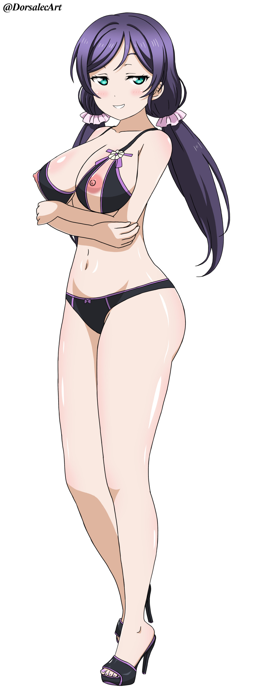 big_breasts dorsalec heels high_heels love_live! love_live!_school_idol_project nipples platform_heels seductive_smile toujou_nozomi twintails underwear