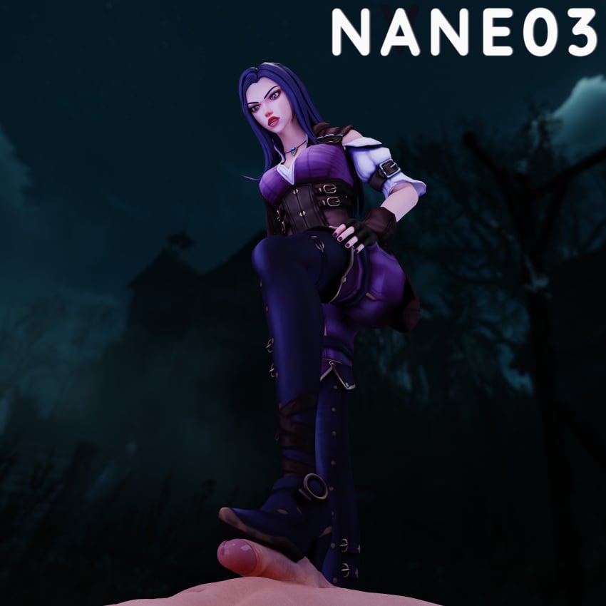 1boy 1girls 3d angry arcane arcane_caitlyn bootjob caitlyn_kiramman clothing female female_domination femdom footjob league_of_legends male nane03 nude nude_male penis riot_games shoejob stepped_on stepping_on_penis submissive submissive_male tagme tease teasing trample