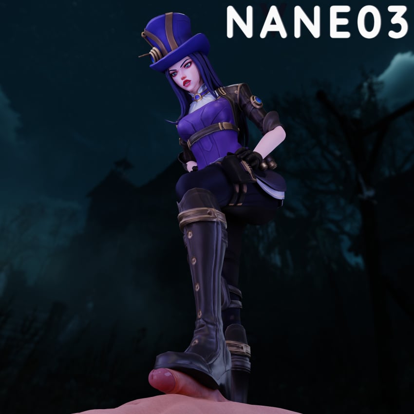 1boy 1girls 3d angry arcane bootjob caitlyn_kiramman clothing female female_domination femdom footjob league_of_legends male nane03 nude nude_male penis riot_games shoejob stepped_on stepping_on_penis submissive submissive_male tagme tease teasing trample