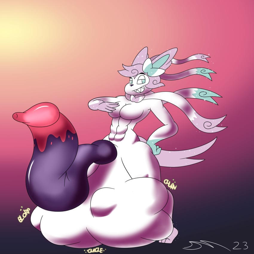 absurd_res anthro balls big_balls big_penis cock_vore dirtymac eeveelution galarian_form galarian_rapidash generation_1_pokemon generation_6_pokemon genitals hi_res hybrid hyper male muscular muscular_male nintendo penile penis pokemon pokemon_(species) rapidash regional_form_(pokemon) sylveon vore