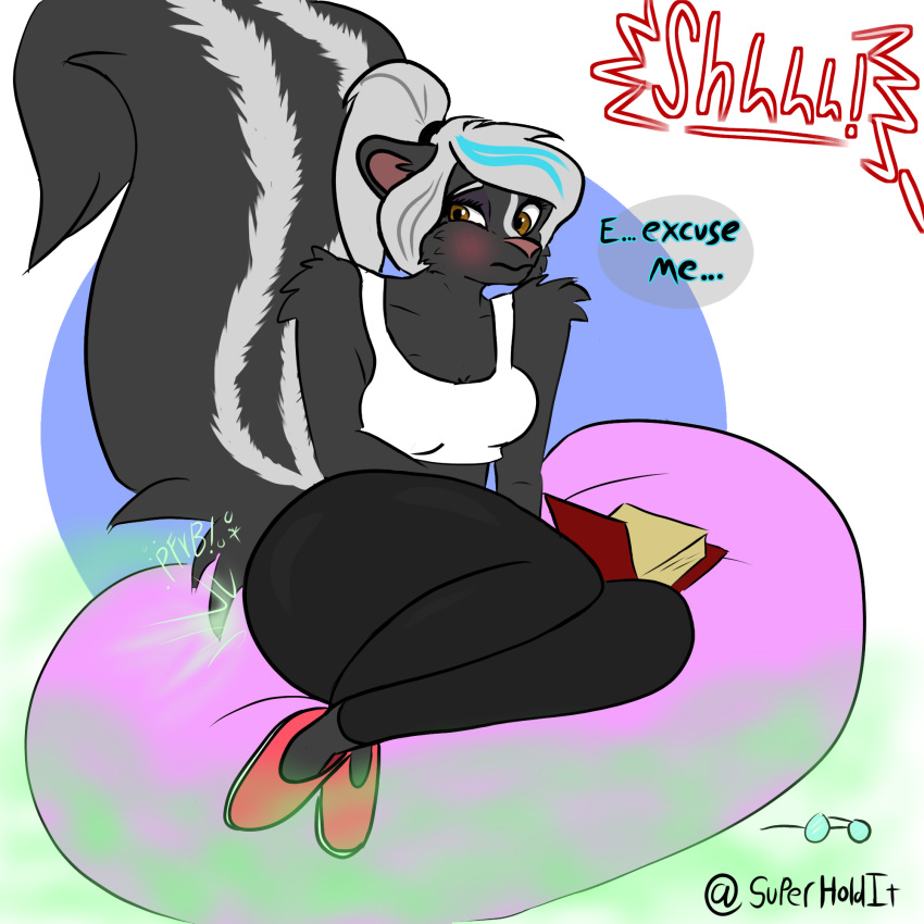 fart fart_cloud fart_everywhere fart_fetish farting skunk skunk_girl sneeze text