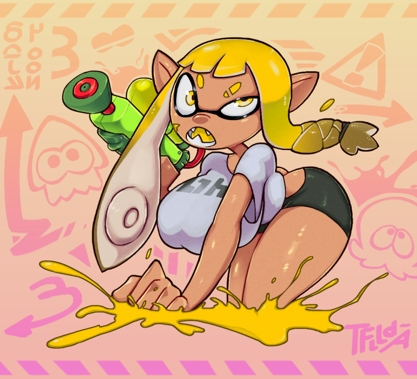 1girls 5tflldartist5 big_breasts female female_only inkling_girl large_breasts light-skinned_female light_skin looking_at_viewer orange_eyes orange_hair solo solo_female solo_focus splatoon splatoon_3 tan_body tan_skin tan_skinned_female thick_thighs thighs wide_hips