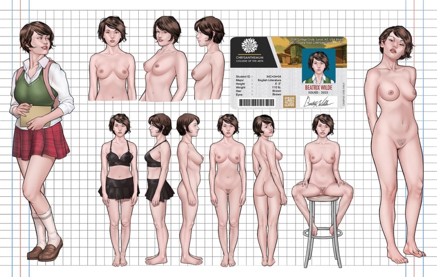 1girls 2023 ass ass_cheeks asscheeks beatrix_wilde black_bra black_lingerie black_skirt bob_cut brown_eyes brown_hair brown_loafers butt butt_cheeks buttcheeks caucasian character_profile clothed college_student commission dbx female female_only high_socks human id_card kink_clique knee_socks kneehighs kneesocks lingerie loafers medium_breasts nude_female plaid_skirt pubic_hair reference_sheet school_uniform schoolgirl short_hair socks solo student student_id sweater_vest the_clique turnaround undressed white_socks xgeek younger_female