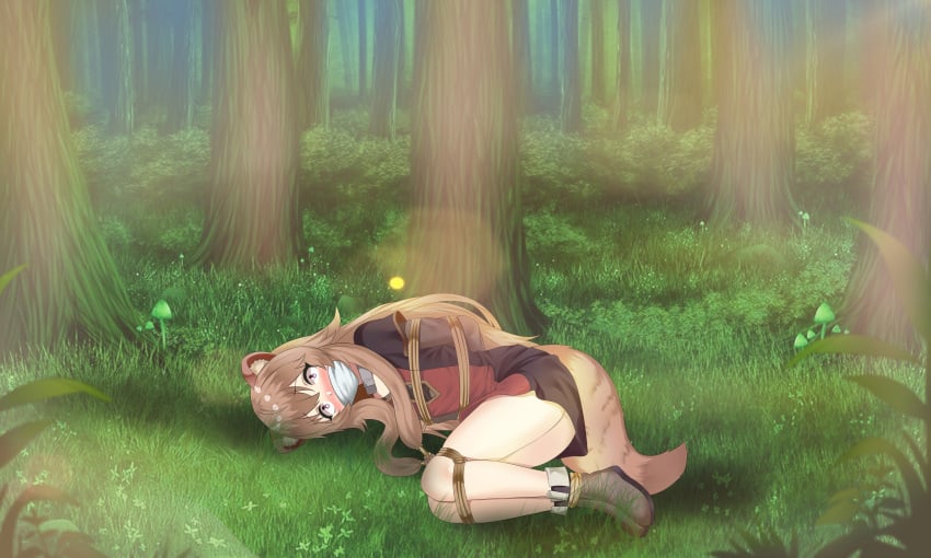 bondage forest kidnapped raphtalia tanuki young_raphtalia younger_female