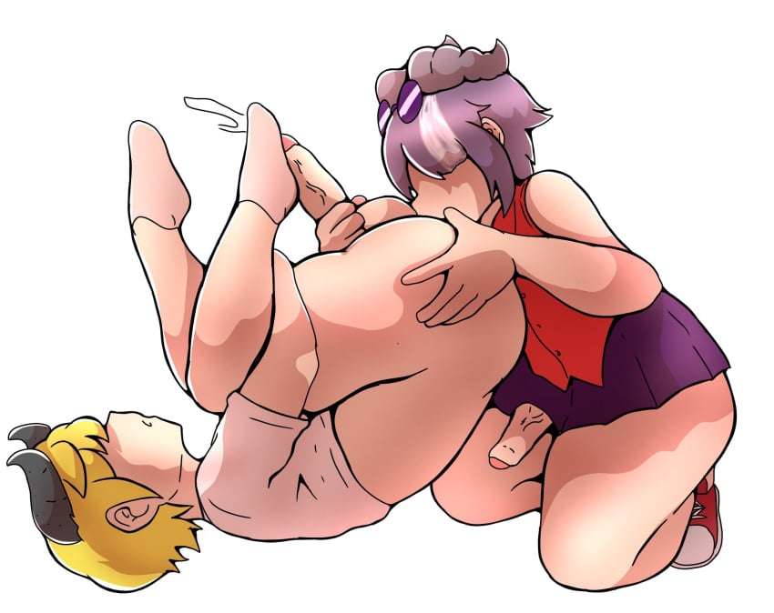 alexander_(kasmav2) anilingus ass_eating cum cumming_from_analingus cumshot eating_ass feet_up felix_(kasmav2) femboy femboy_on_femboy frederickjdraws gay horns kasmav2 male_only original original_characters rimming yaoi