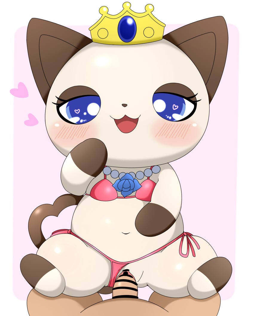 <3_eyes 2023 absurd_res anthro anthro_penetrated azuo bikini bikini_aside blue_eyes blush border brown_body brown_fur censor_bar censored clothing clothing_aside cowgirl_position crown domestic_cat duo felid feline felis female female_penetrated first_person_view from_front_position fur genitals headgear heart hi_res human human_on_anthro human_penetrating human_penetrating_anthro human_pov humanoid_genitalia humanoid_penis interspecies jewelpet jewelry kaiya_(jewelpet) male male/female male_penetrating male_penetrating_female mammal multicolored_body multicolored_fur necklace on_bottom on_top penetrating_pov penetration penile penile_penetration penis penis_in_pussy pink_background pussy sanrio semi-anthro sex simple_background swimwear swimwear_aside two_tone_body two_tone_fur vaginal_penetration vaginal_penetration white_border