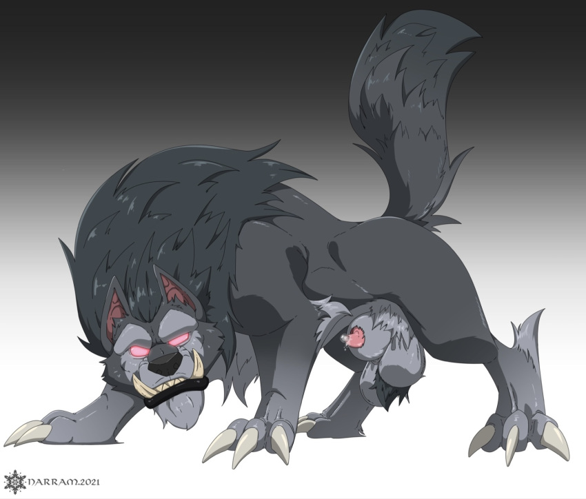 2d 2d_(artwork) animal_genitalia big_balls canid canine color_swap feral feral_only fluffy_tail game grey_fur grey_hair knot knot_in_sheath lustful_desires male male_only narram pointy_teeth precum precum_drip red_eyes screenshot sharp_claws sharp_teeth sheath tusks wolf wolf_ears wolf_tail