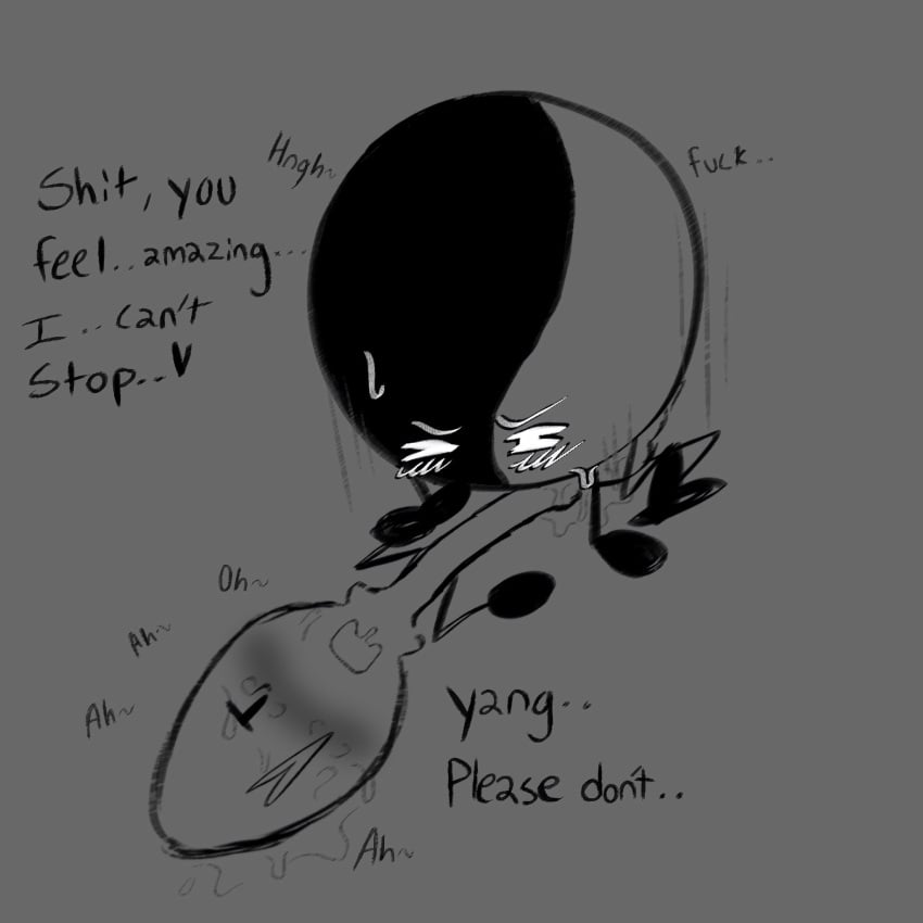 anthro black_text consensual girlampy inanimate_insanity object_show object_shows overstimulation silver_spoon_(ii) speech speech_bubble tears text yang_(ii) yin-yang_(ii) yin_(ii)