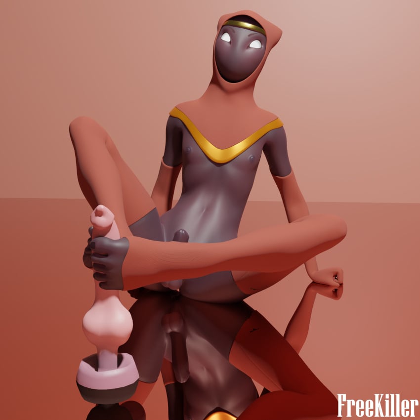 1:1 3d_(artwork) absurd_res animal_dildo animal_sex_toy armwear blender_(software) canine_dildo clothed clothing crown dark_body dark_skin digital_media_(artwork) dildo elbow_gloves erection foot_fetish freekiller gloves glowing handwear headgear hi_res hood humanoid journey_(game) legwear male male/male mirror mirror_reflection mouthless noseless reflection sex_toy sitting solo sony_corporation sony_interactive_entertainment stockings stroking_penis traveler