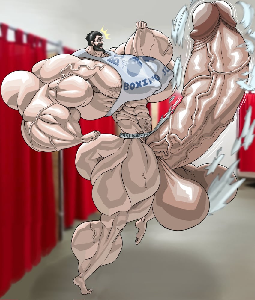 barefoot bodybuilder feet hyper hyper_balls hyper_cock hyper_genitalia hyper_muscles hyper_penis hyper_testicles locker_room male male_only muscular muscular_arms muscular_male muscular_thighs pecs penis_growth purplephantom7 ripped_clothing