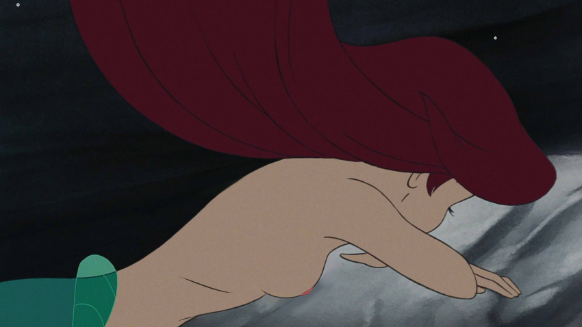 1girls accurate_art_style ariel arielfan14 breast breasts completely_nude disney disney_princess edit long_hair mermaid nipple nipples nude nude_female ocean red_hair screencap screenshot screenshot_edit sea sideboob the_little_mermaid underwater water