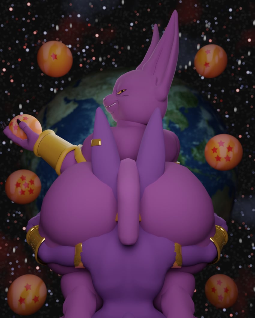 3d 3d_(artwork) anal anthro beerus blender_(software) champa digital_media_(artwork) domestic_cat dominant dominant_male doommusk dragon_ball dragon_ball_(object) dragon_ball_super duo earth felid feline felis gay hi_res male male/male mammal oral purple_body purple_skin rimming sex space