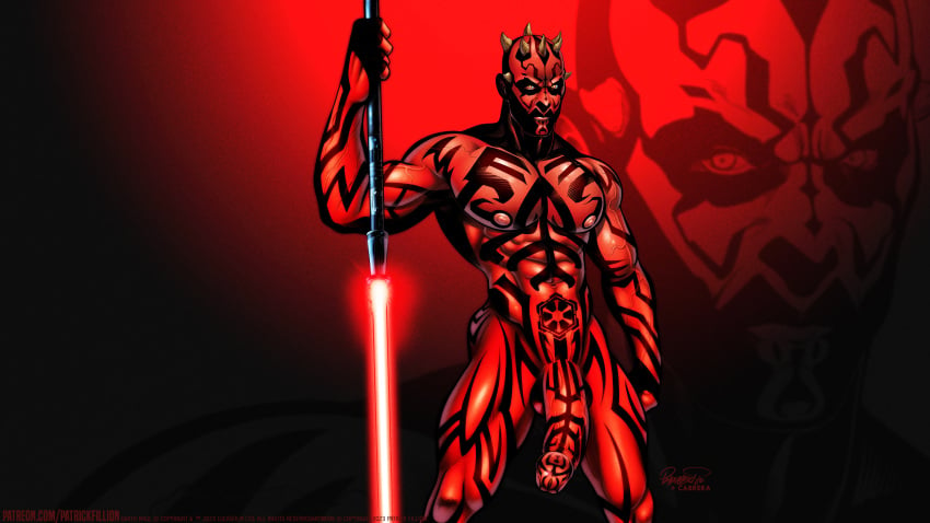 1boy 1male abs balls bara biceps big_balls big_penis completely_nude darth_maul flaccid flaccid_penis gay hi_res highres huge_cock looking_at_viewer male male_focus male_only muscles muscular muscular_arms muscular_legs muscular_male muscular_thighs nipples nude patrick_fillion penis red-skinned_male solo solo_male star_wars the_phantom_menace vein veiny_abs veiny_arms veiny_biceps veiny_muscles veiny_penis zabrak