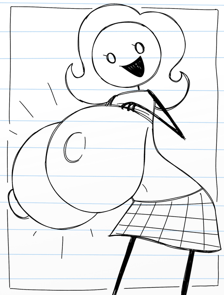 1girls accurate_art_style artist_request breasts_out cartoony cheerleader homestar_runner huge_breasts mob_face navel nipples paper skirt so_and_so solo solo_female source_request stick_figure stickman stickwoman teen_girl_squad