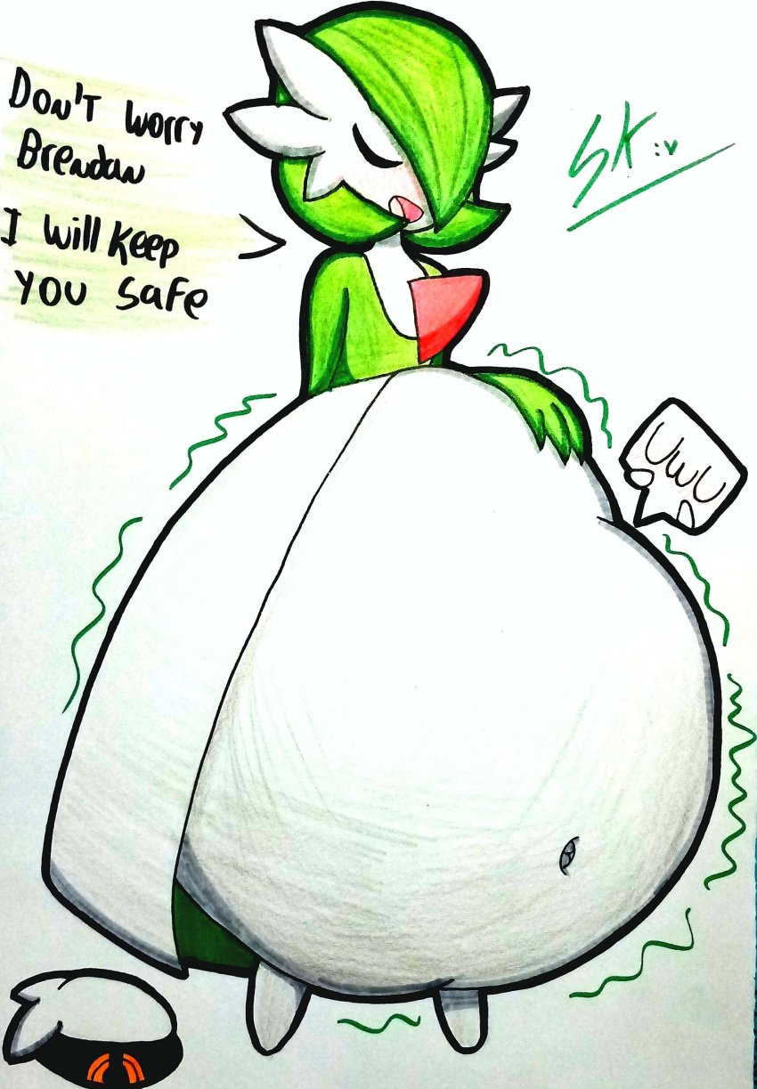 anthro belly big_belly brendan_(pokemon) els3d fetish gardevoir pokemon pokemon_(species) stomach vore vore_belly