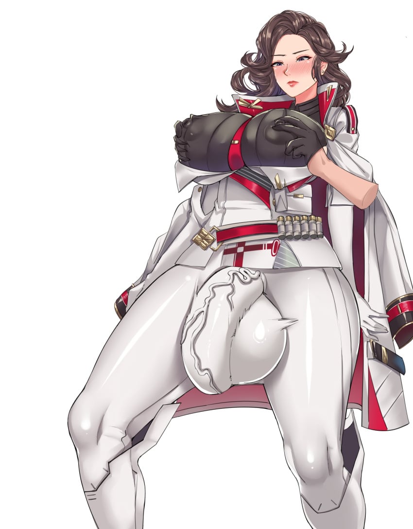 1futa alternate_version_available areolae balls big_balls big_breasts big_penis big_testicles breast_grab breasts brown_hair brunette_hair bulge clothed clothing dickgirl disembodied_hand flaccid fully_clothed futa_only futanari goddess_of_victory:_nikke huge_balls huge_breasts huge_cock huge_testicles human ingrid_(nikke) large_penis light-skinned_futanari light_skin mrpond22 nipples penis pondbs solo standing testicles