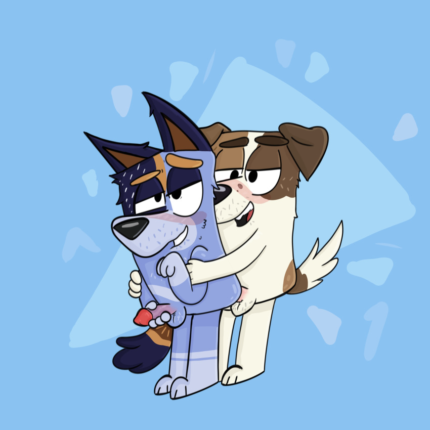 bluey_(series) gay male/male non-human non-human_only stripe_(bluey) stripe_heeler toony