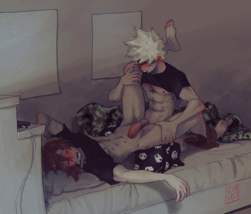 2boys abs anal anal_insertion anal_sex athletic athletic_male bottomless eijirou_kirishima erection gay katsuki_bakugou male male/male male_only muscular muscular_male my_hero_academia precum sleep_molestation sleep_sex sleeping somnophilia syblatortue tagme yaoi