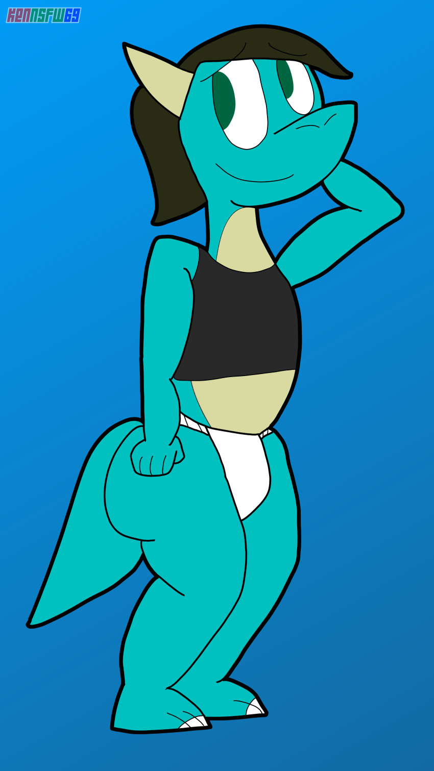 barefoot barely_clothed big_butt bubble_ass bulge crop_top cute femboy femboysub fundoshi kenmazu95 kobold lenny_(kenmazu95) loincloth male_only nervous_smile scalie shortstack smaller_male sub submissive_male teal_body teal_scales twink underwear white_fundoshi white_underwear