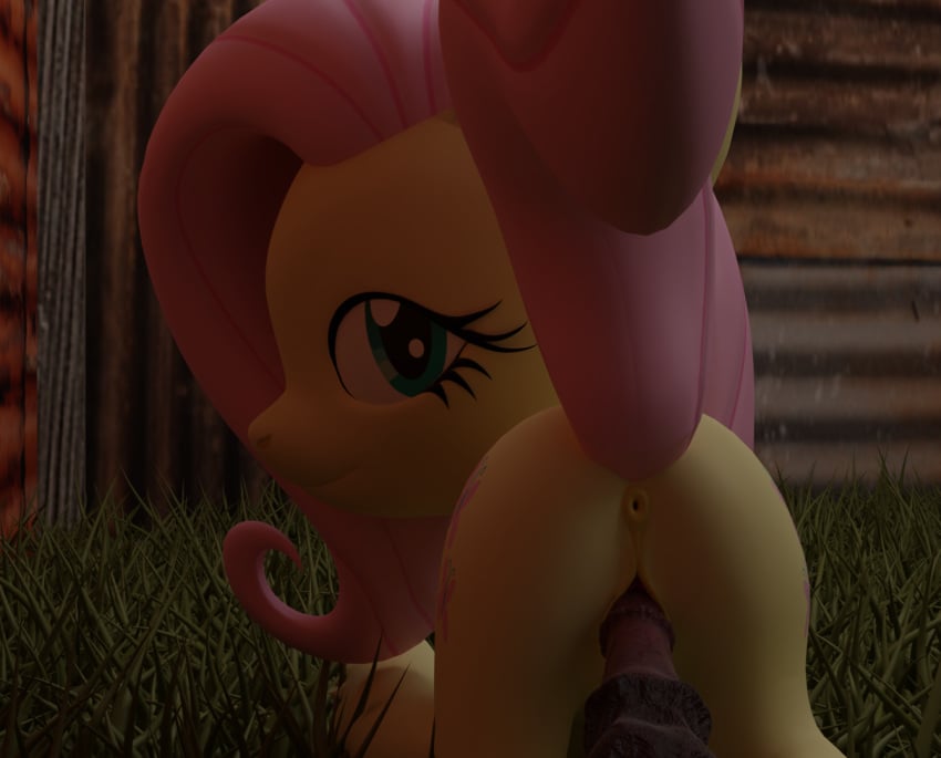 3d_(artwork) artist_request blender_(software) blue_eyes digital_media_(artwork) equid equine female feral feral_penetrated flutterbat_(mlp) fluttershy_(mlp) friendship_is_magic hair happy_sex hasbro horse human_penetrating human_penetrating_feral love male male/female male_human/female_feral mammal mating my_little_pony night outside pink_hair pony source_filmmaker submissive zoophilia