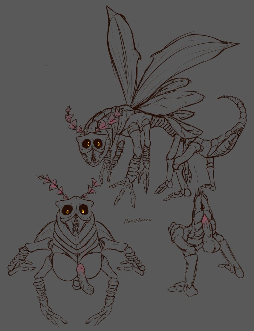 4_arms 4_legs antennae_(anatomy) averyunfunny gibdo insects mandibles monster moth multi_arm multi_leg multi_limb penetration queen_gibdo tears_of_the_kingdom teratophilia wings yellow_eyes