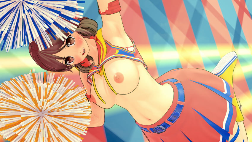 3d breasts cheerleader cheerleader_uniform corpse_party nipples seiko_shinohara shirt_lift special_forces_cap_(artist)