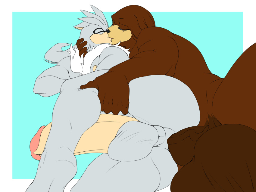 2boys absurd_res anal anthro ass balls big_balls big_penis duo gay genitals grey_fur hi_res huge_balls huge_cock hyper hyper_balls hyper_genitalia hyper_penis kissing knuckles_the_echidna male male/male male_only muscular muscular_male nipples nude penis sega sex silver_the_hedgehog sonic_(series) sonic_the_hedgehog_(series) tailverknk