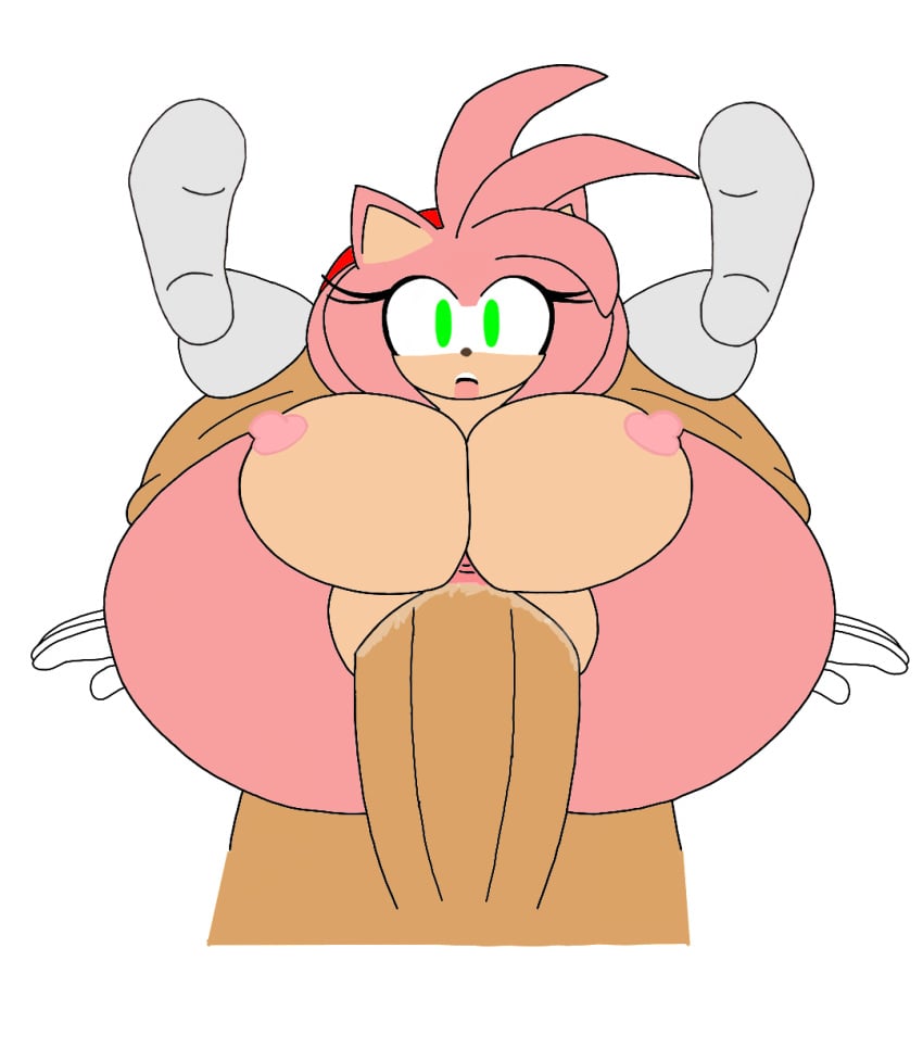 1boy 1girls 2d amy_rose big_breasts ctrl-z full_nelson full_nelson_(legs_held) full_nelson_vaginal green_eyes huge_ass huge_cock pink_fur sega sonic_(series) sonic_the_hedgehog_(series) sonic_transformed_(series) sonic_transformed_3 vaginal_penetration white_background