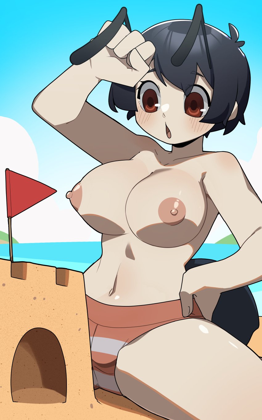 ant_girl_(junkzero) beach junkzero original_character swimsuit