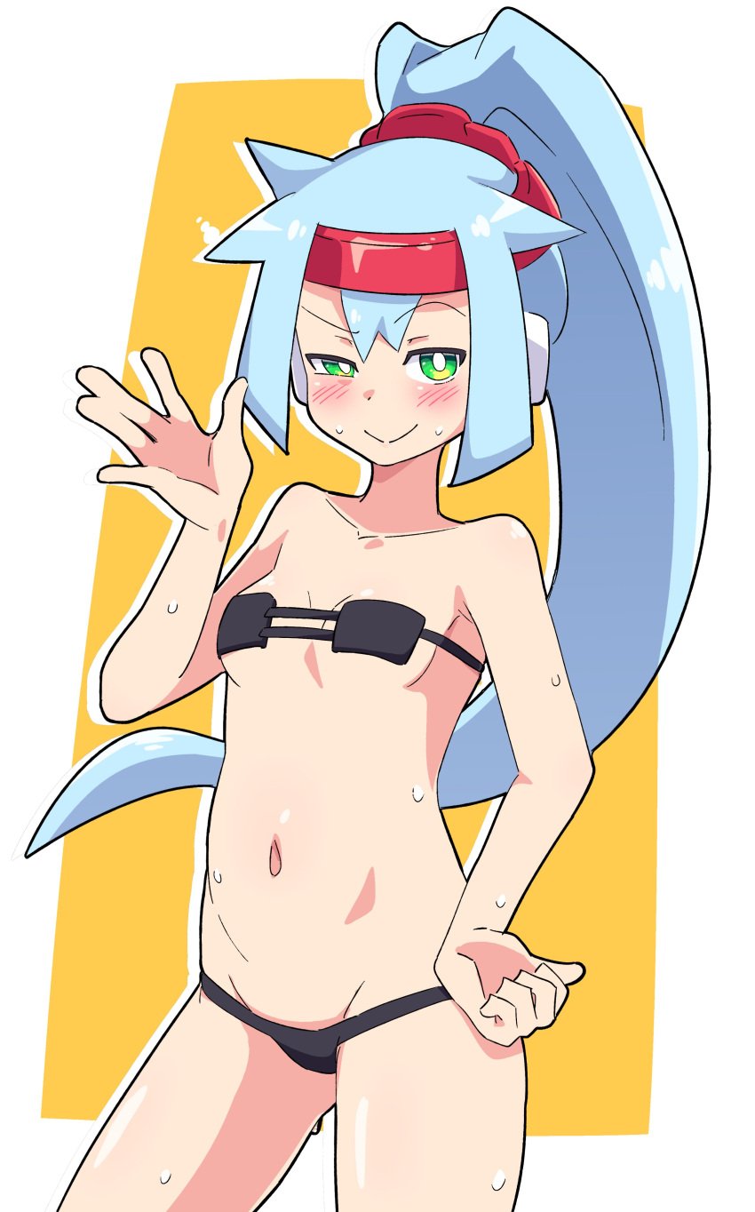 ashe_(megaman_zx) bikini blush buzzlyears mega_man mega_man_zx_advent swimsuit