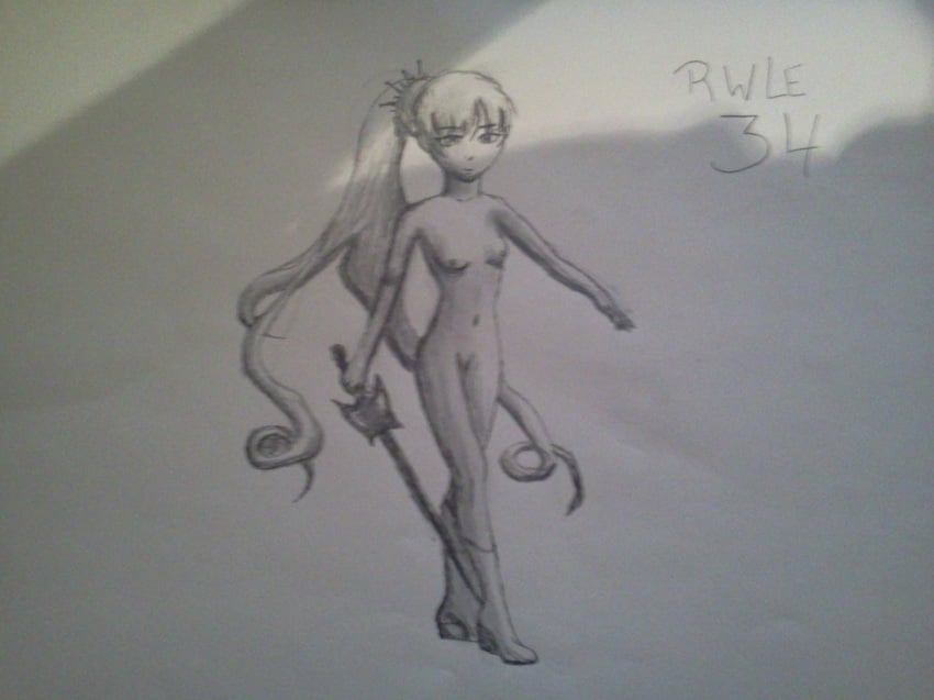 myrtenaster naked no_clothes nude rapier rwby sword tagme weapon weiss_schnee