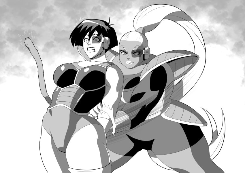 2girls alien ass assisted_anal big_ass big_breasts black_and_white bonyu breasts catfight clenched_teeth cocky cocky_smile dragon_ball dragon_ball_super dragon_ball_z dragon_ball_z:_kakarot evil evil_grin evil_smile eyes_wide_open female female_only fight fighting fisting gritted_teeth hand_in_ass holding_arm huge_ass huge_breasts large_ass large_breasts looking_at_another overweight restrained restrained_arms ryona saiyan saiyan_armor scared scared_expression scouter self_anal seripa shocked shocked_expression short_hair size_difference smug smug_expression smug_face smug_grin smug_smile suprised suprised_eyes suprised_look tail teeth teeth_showing thick thick_thighs thighhighs thighs tinted_eyewear tomboy vanbrand white_hair