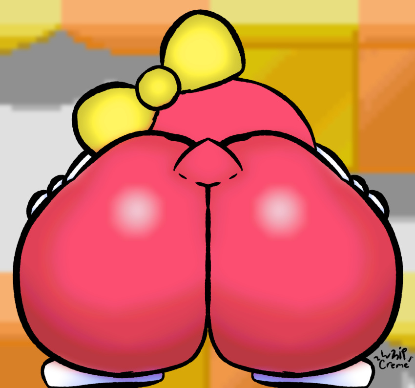 ass_focus back_view big_ass color_saturation kirby_(series) lalala monstorlilly questionable red_skin ribbon solo_female