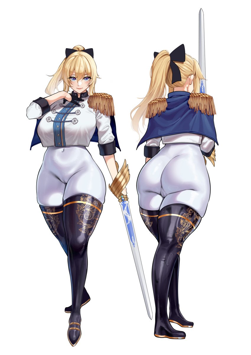 1girls ass big_ass big_breasts big_butt blonde_female blonde_hair blue_eyes breasts busty child_bearing_hips clothed curves curvy curvy_female curvy_figure fat_ass female female_only fully_clothed genshin_impact hips huge_ass huge_breasts huge_butt jean_gunnhildr keinv knight large_ass large_breasts maskwolf mihoyo ponytail round_ass sword tagme thick thick_ass thick_thighs thigh_highs thighhighs thighs tied_hair tight_clothes tight_clothing tight_fit tight_pants wide_hips